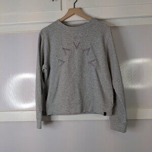 Varley Holborn Cropped Gray Embroidered Logo Sweatshirt Long Sleeve Size XS